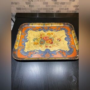 Vintage Floral Decorative Tray